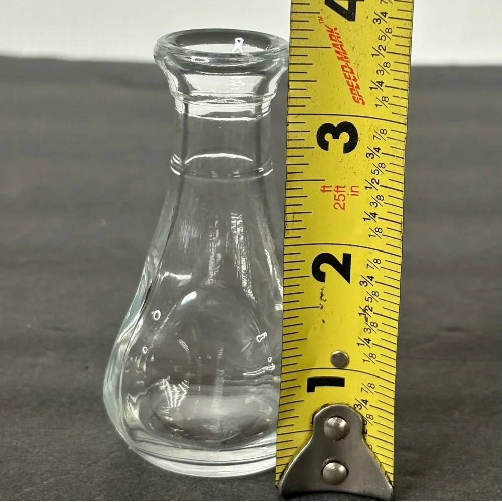 Vintage Mini Clear Glass Bottle/Bud Vase Pinch Thumbprint Bottle 3.5 Mexico Made